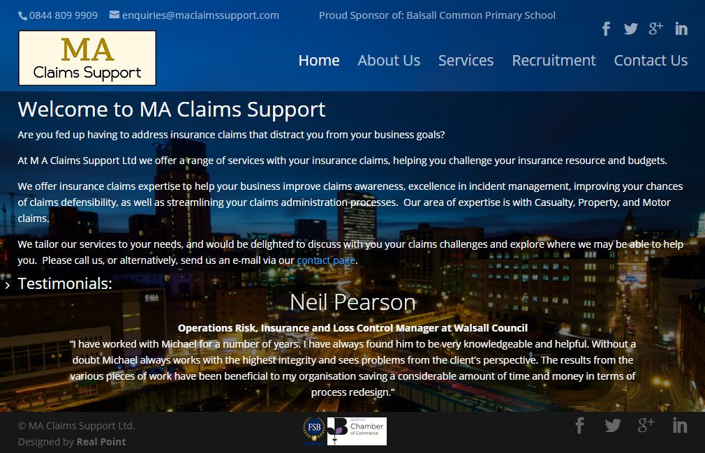 Updated Website for MA Claims Support Ltd